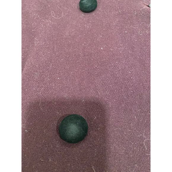 Herman Kay Women's Wool Blend Coat 8P Hooded Button Front Plum Purple - Picture 6 of 10